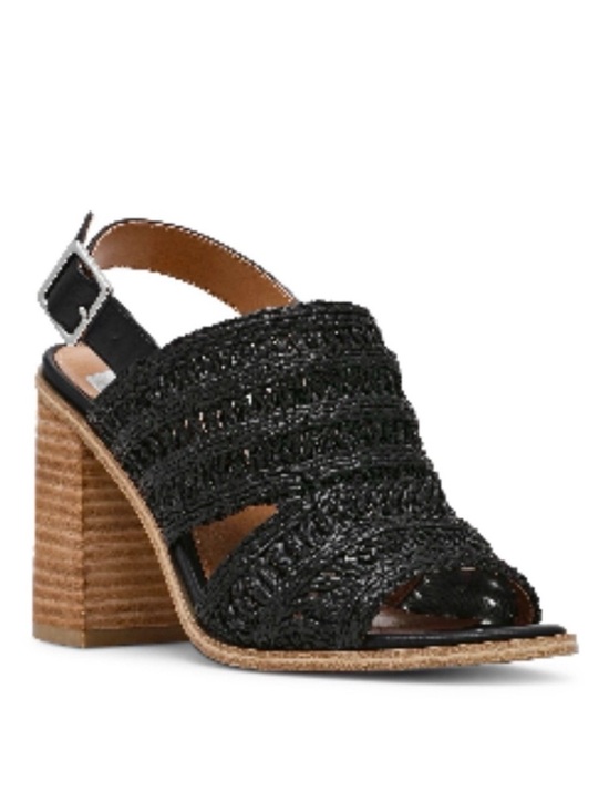 DV by Dolce Vita Shoes - DV Dolce Vita Rian Black Woven Straw Slingback Mule Sandals Size 8